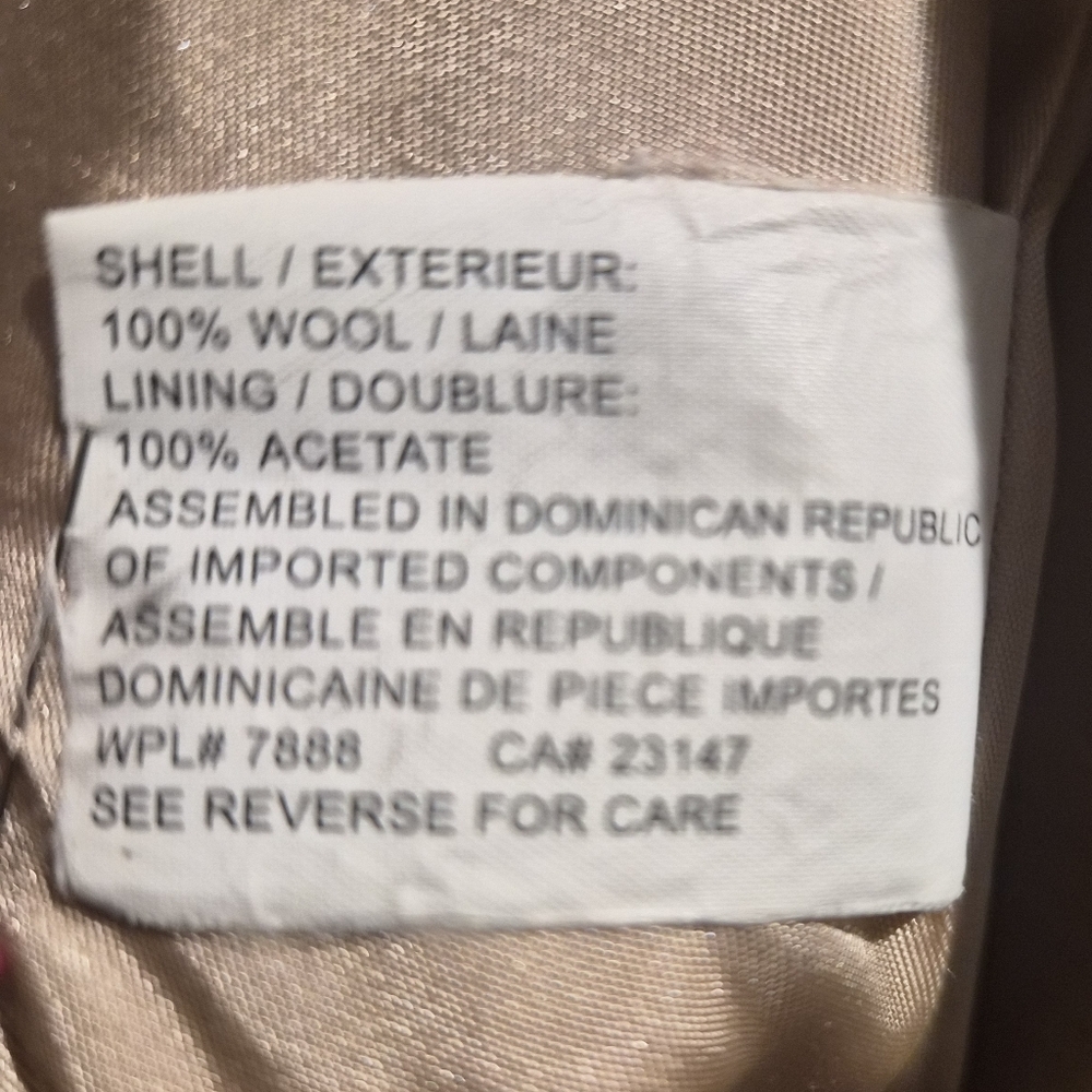 Talbots Petites 100% Wool Double Breasted Pea Coat Beige Tan Size 14P - Picture 3 of 10